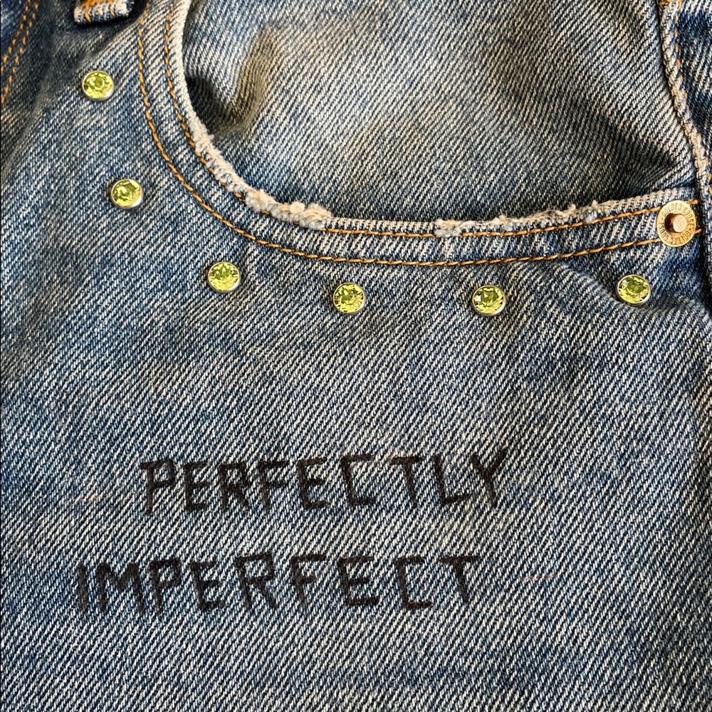 Golden Goose Blue Straight Leg Jeans with Star Embellishments. Made in Italy - Picture 15 of 16